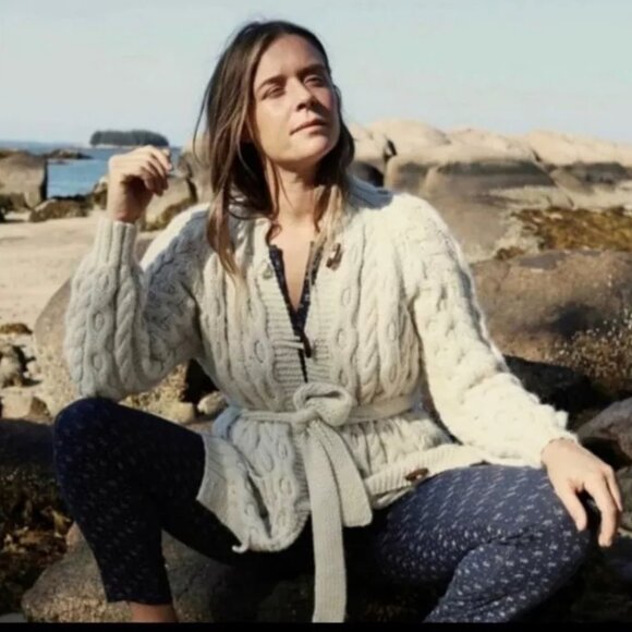 DÔEN  Doen Brighton Alpaca Sweater Cardigan Sz Large l - Picture 3 of 8